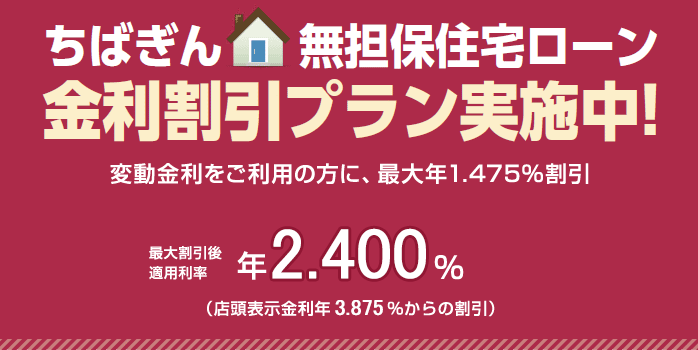 ちばぎん無担保住宅ローン　金利割引プラン