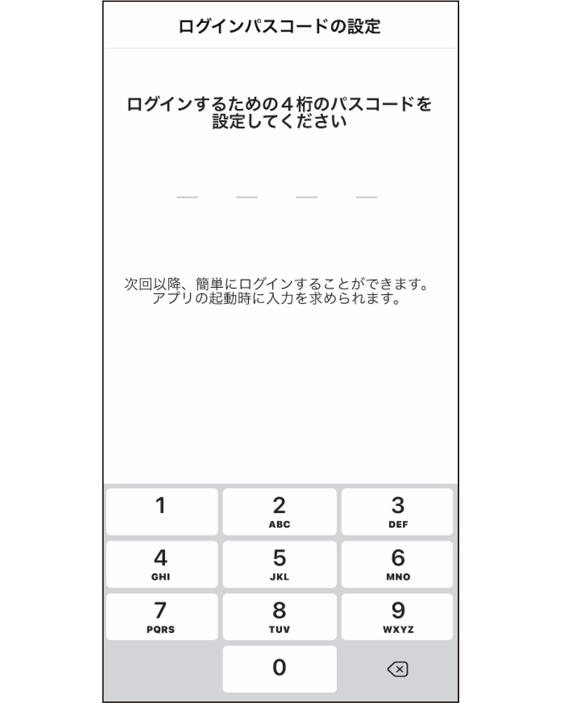 STEP3　ログインパスコードの設定画面
