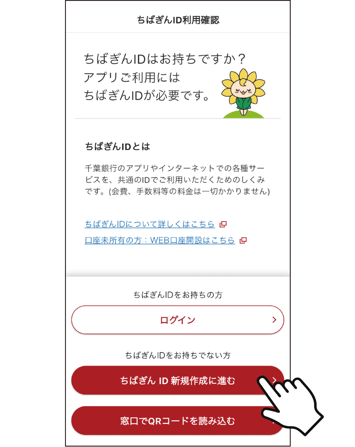 STEP1　ちばぎんID新規作成画面
