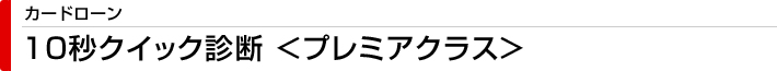 カードローン　10秒クイック診断＜プレミアクラス＞