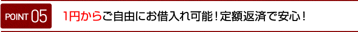 1円からご自由にお借入れ可能！定額返済で安心！