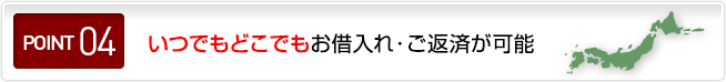 ポイント04 いつでもどこでもお借入れ・ご返済が可能