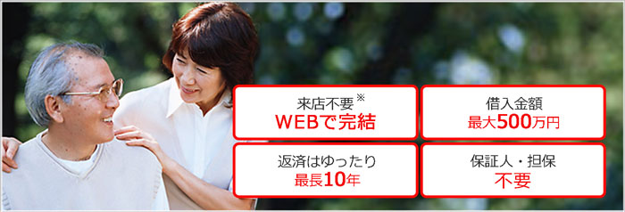 借入金額最大 300万円 保証人・担保不要 お借入れまで来店不要※