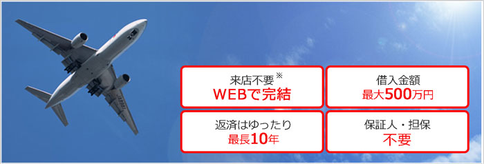 借入金額最大 300万円 保証人・担保不要 お借入れまで来店不要※