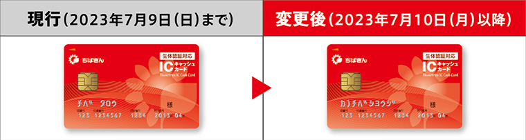 現行（2023年7月9日（日）まで）　変更後（2023年7月10日（月）以降）