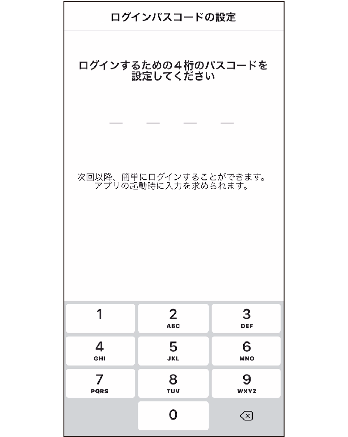 STEP3　ログインパスコードの設定画面