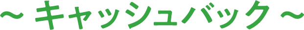 〜キャッシュバック〜