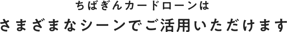 ちばぎんカードローンはさまざまなシーンでご活用いただけます
