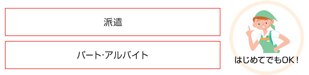 派遣 パート・アルバイト　はじめてでもOK！