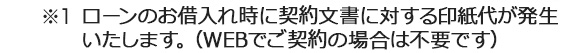 ※1 ローンのお借入れ時に契約文書に対する印紙代が発生いたします。