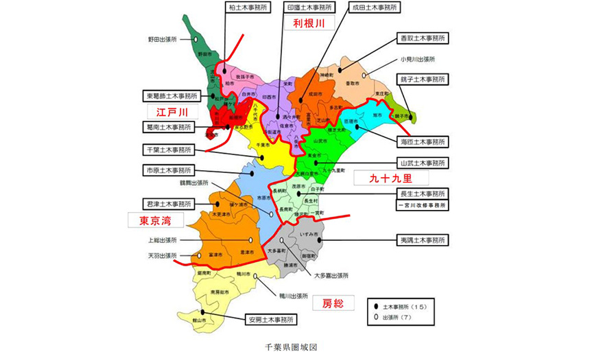 千葉県のエリア別洪水リスク