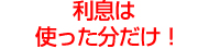 利息は使った分だけ！