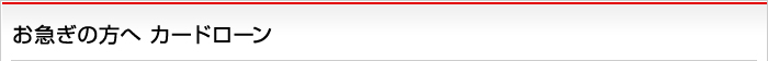 お急ぎの方へ カードローン